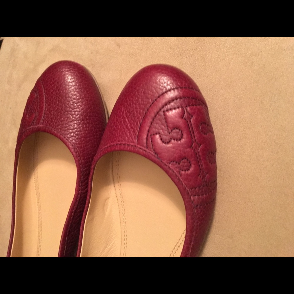 Tory Burch Burgundy Flats